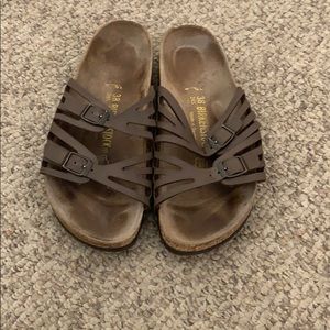 Birkenstock brown taupe Florida strappy sandals 7
